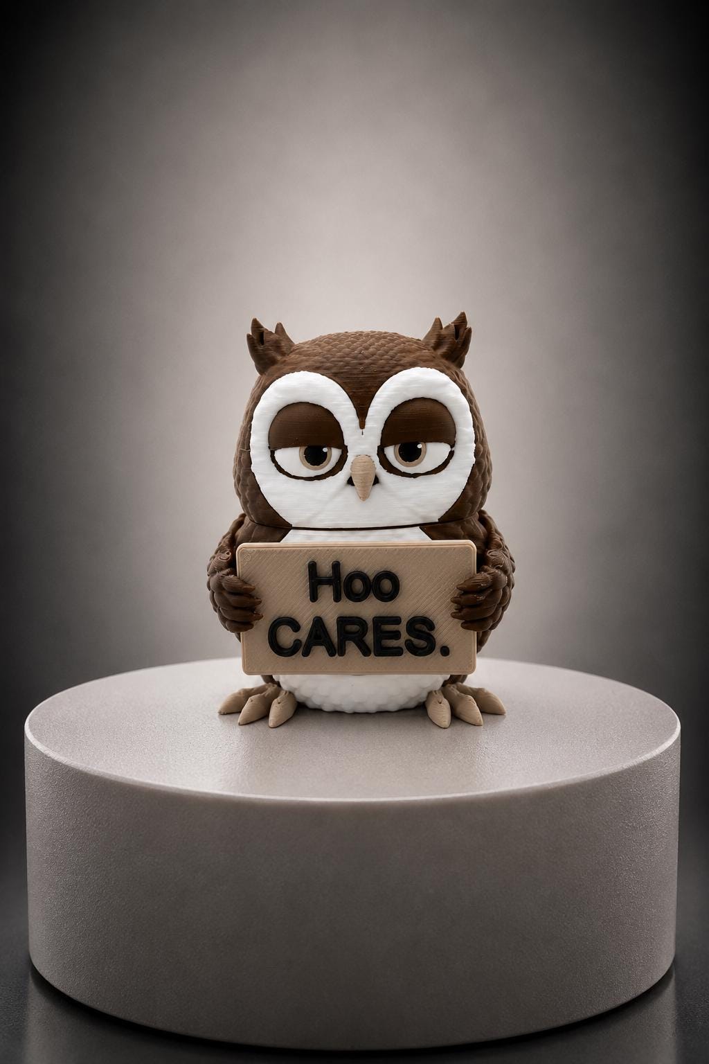 Funny Owl Desk Decor, Sarcastic Owl Figurine, Owl Lover Gift, Funny Office Decor, Coworker Gift, 3D 