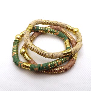 Classic Collection | Luxe Stack | Heishi Bracelet | Brushed Gold | Custom Name Bracelet | Stacking Bracelet | Sold Individually