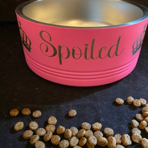 Spoiled Princess Pink Laser Engraved Dog Bowl, Dog Decor, Dog Mom Gift
