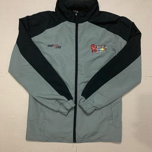 Vintage M&M’s Nascar Joe Gibbs #18 Racing Full Zip Hooded Jacket Gray Sz S