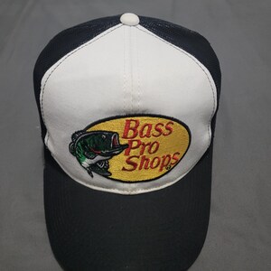 Bass Pro Fishing Hat Snapback One Size Outdoor Black White