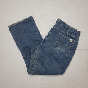 Vintage Y2K Carhartt Jeans 32x32 Original Relaxed Fit Lined Winter Workwear Denim