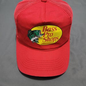 Bass Pro Fishing Hat Snapback One Size Outdoor Red