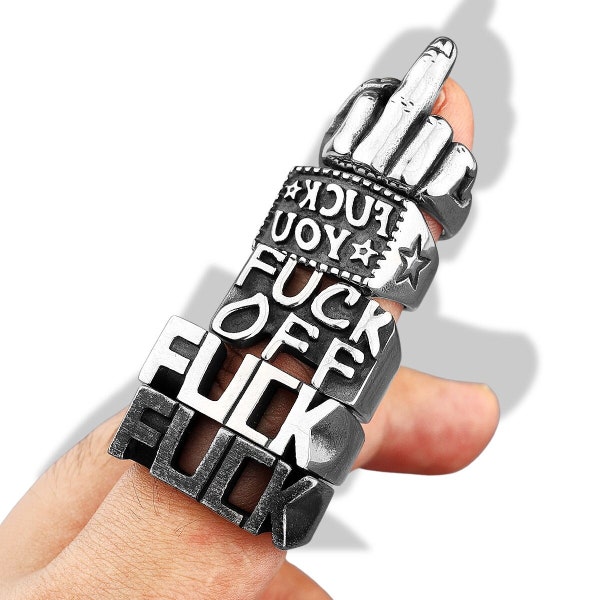 Fuck You ring , Fuck you ring for women men  , fuck ring Black Engraving,  middle finger ring ,Best Personalized Gifts for Men , women , BFF