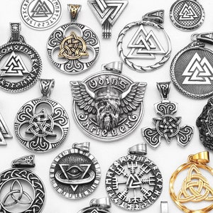 Odin Triangle Men Pendant ,Viking Variety Compass Pendant , viking shield , Nordic Myth Celtic Knot Chain ,viking gift , vikings jewelry