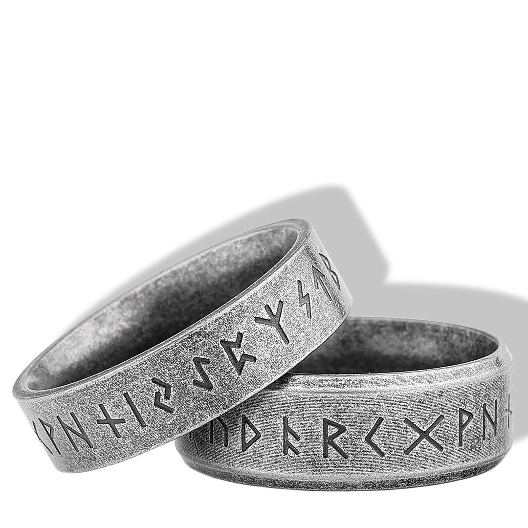 Vintage Nordic Viking Characters Viking Runes Rings, Simple Retro ...