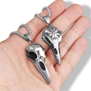 Krähe Anhänger Gothic Krähe Vogel HalsketteKettenanhänger Halsketten aus Edelstahl Adler Schädel Punk Rock Hip Hop cool Krähe Vogel Wikinger