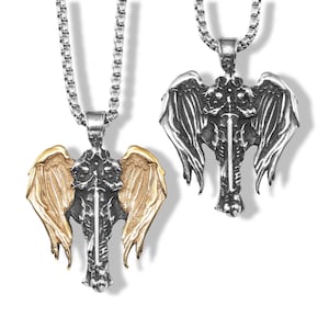 Archangel St.Michael Guardian Stainless Steel Men Necklaces Pendants Chain | Trendy for Boy Male Jewelry | Punk Necklace|st michael pendantt