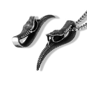 スネークペンダント、スネークネックレス、ゴシックスネークパイソンネックレスメンズレディースチェーンパンクロングネックレスギフトステンレススチール