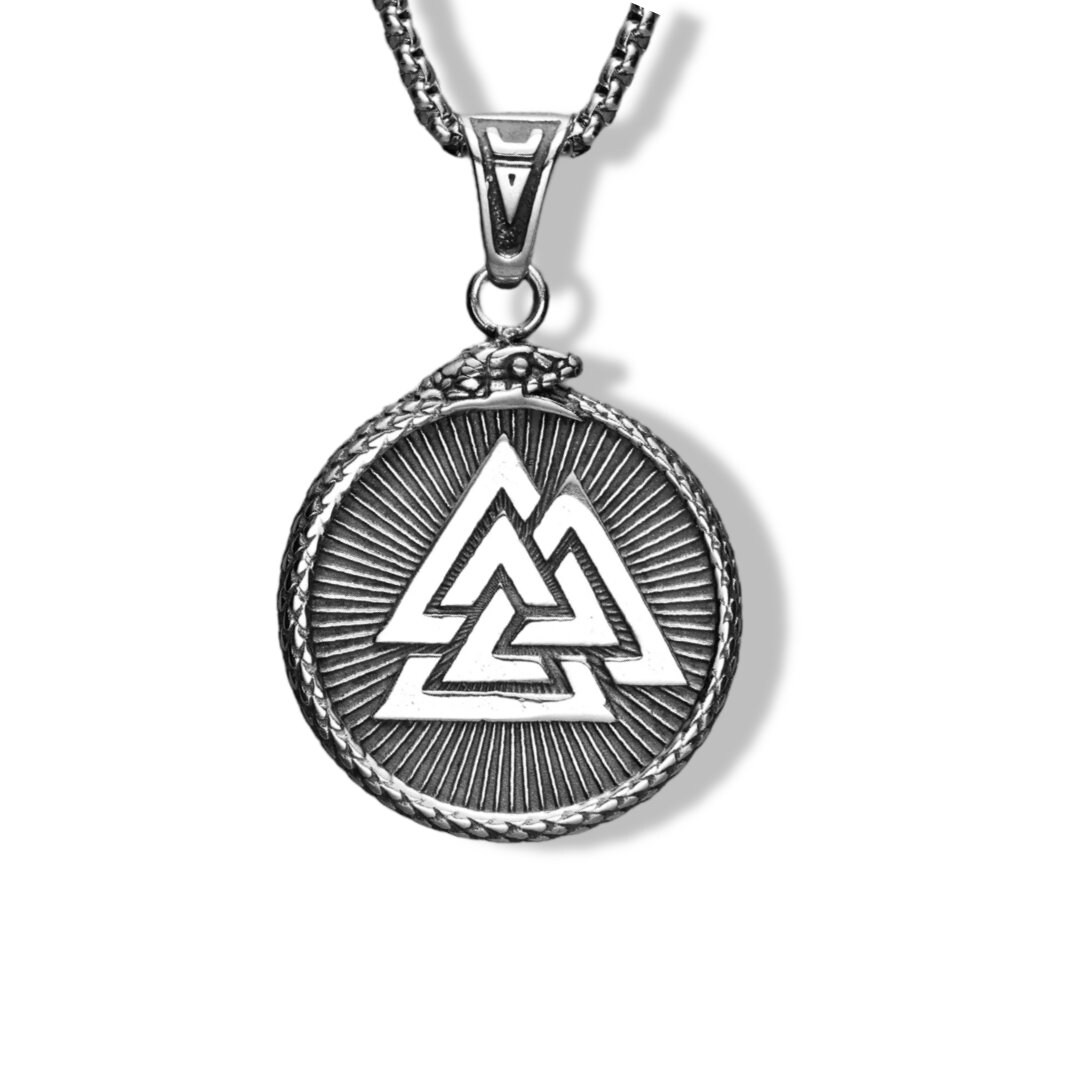 Dimond Triangle Rune Viking Pirate Triangle Runes Men Necklaces Pendant Stainless Steel ...