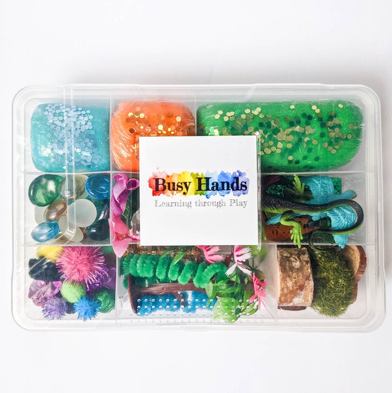 Rainforest Habitat Playdough Kit Sensory Bin Pretend Play Etsy