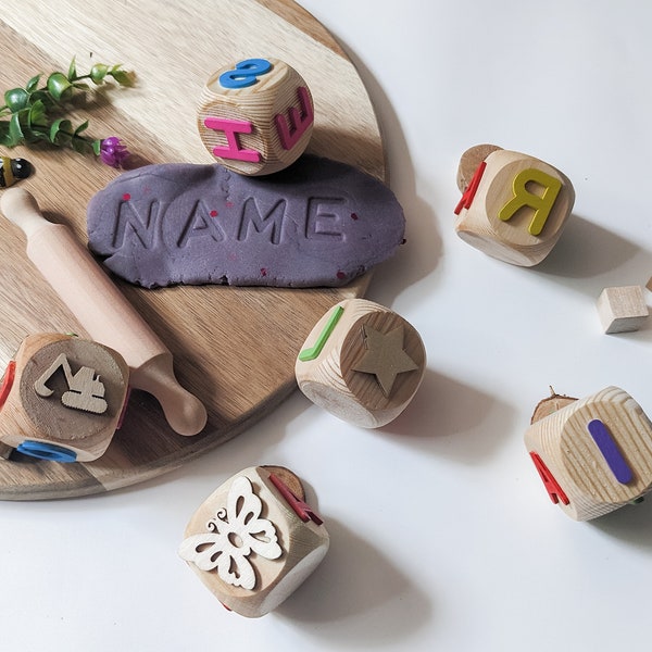 Personalized Name Dough Stamper | Play Tray | Rolling Pin | Gifts for Kids | Early Learning | Playdough Kit | Playdough Tools
