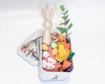 Easter Basket Playdough Kit | Sensory Bin | Pretend Play | Open Ended Play | Easter Basket Toy | Busy Bin | Gifts for Kids | Wooden Toys