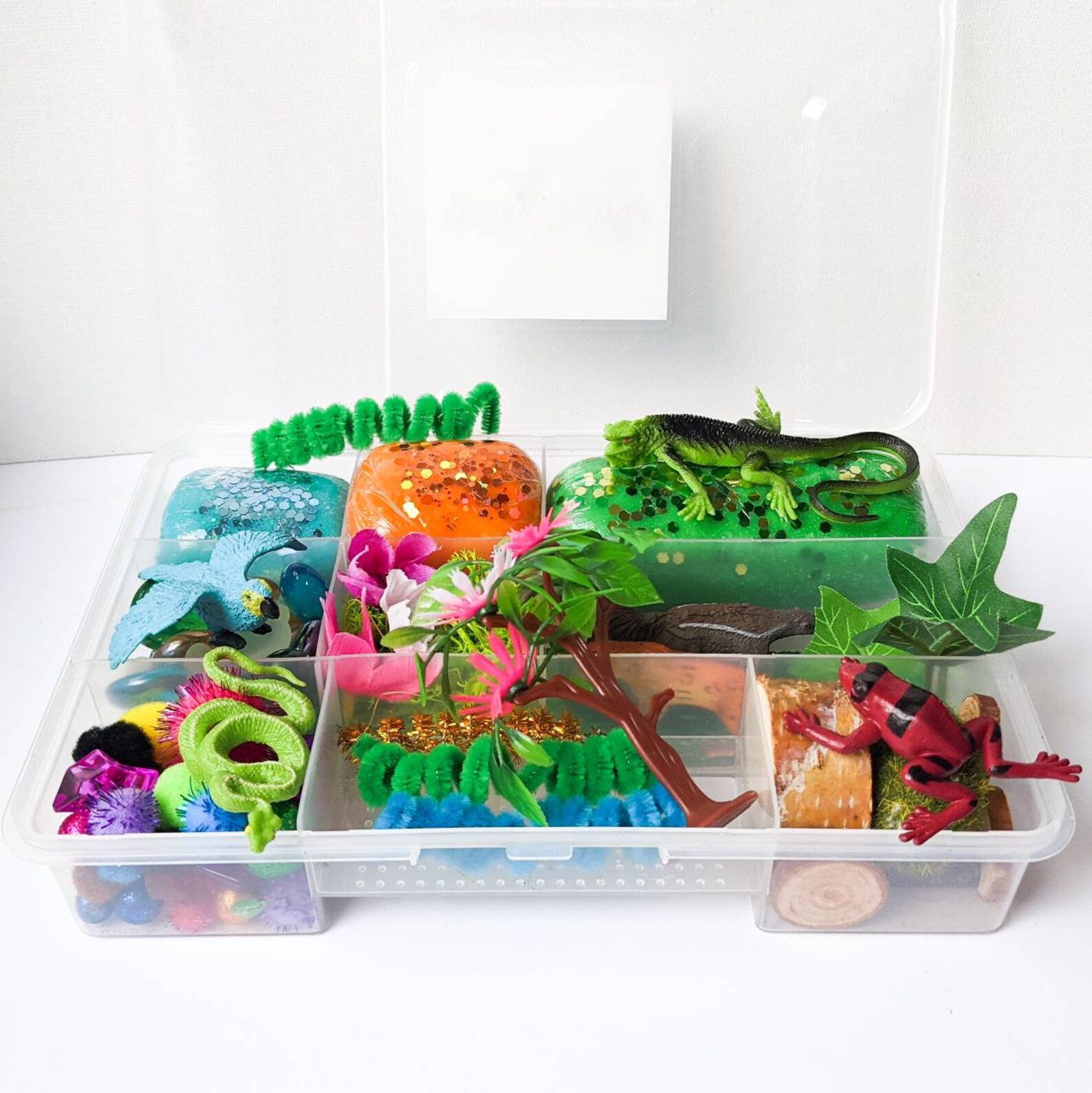 Rainforest Habitat Playdough Kit Sensory Bin Pretend Play Etsy