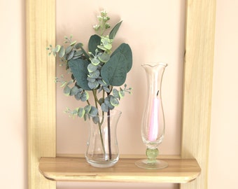 Wood Wall Shelf Hanging Picture Frame Style Shelf Decorative Wall Art Poplar Cedar 21"x13" Natural Finish Display Shelf