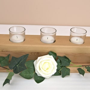 Wood Candle Holder For Votive Candle Centerpiece For Mantle Table Wedding Decoration Maple Cedar Poplar Woods Holds 3 Candles