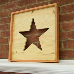 Wooden Star | Star Wall Art | Patriotic Home Decor | Star Cut-Out Wall Hanging