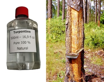 Turpentine 500 ml (16,9 fl oz) 100 % Pure Gum Spirits of Turpentine Pine