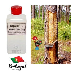 Turpentine 1000 ml - 33.81 fl oz - 100 % Pure Gum Spirits of Turpentine Pine