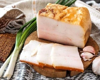 Salted Natural Pork lard Portugal Salo Black Pig Bacon 600 g - 1.32 lbs Alentejo