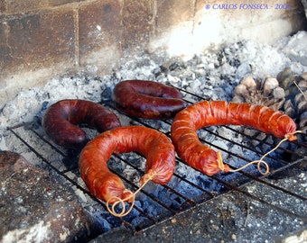 Chorizo Traditional Portuguese Sausage Extra Meat Portugal Tradicional Charcuterie Smoked