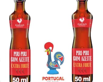 Hot Sauce EXTRA FORTE Piri Piri with Olive Oil Gallo portugal 2x50ml (2x1.69oz)