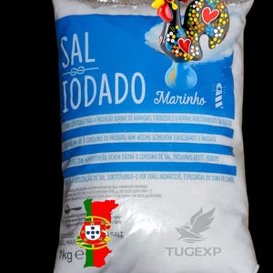 Fine iodized Sea Salt 1kg / 35.2 oz Natural Unrefined Culinary Coarse Algarve Portugal