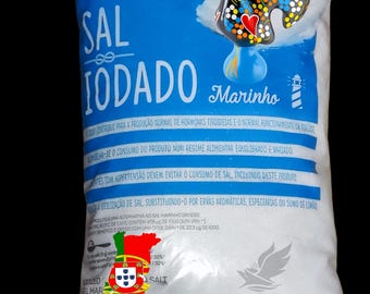 Fine iodized Sea Salt 1kg / 35.2 oz Natural Unrefined Culinary Coarse Algarve Portugal