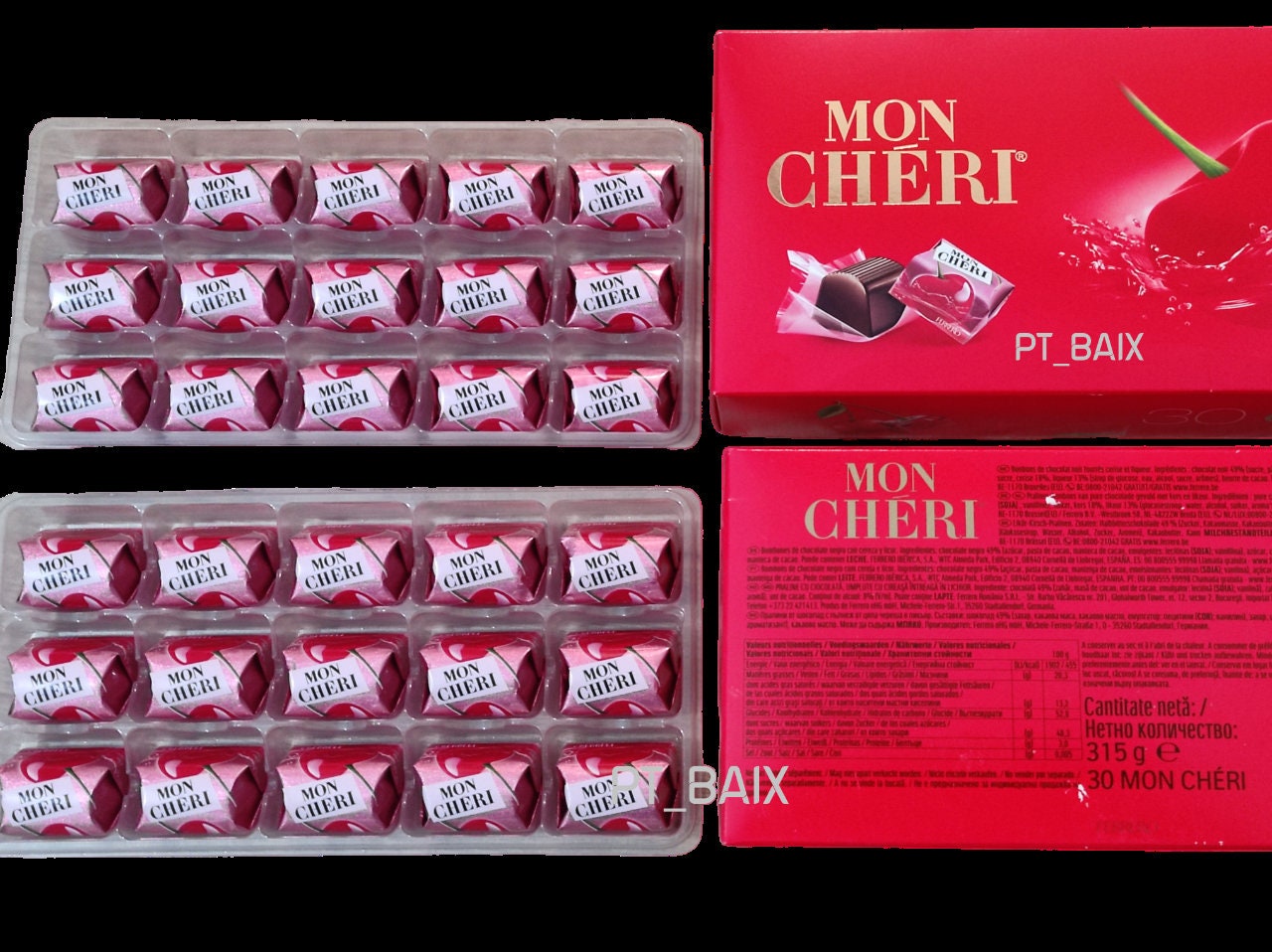 MON CHERI Chocolates FERRERO 30 Cherry Liqueur CHRISTMAS Xmas Quality Sweet  Gift