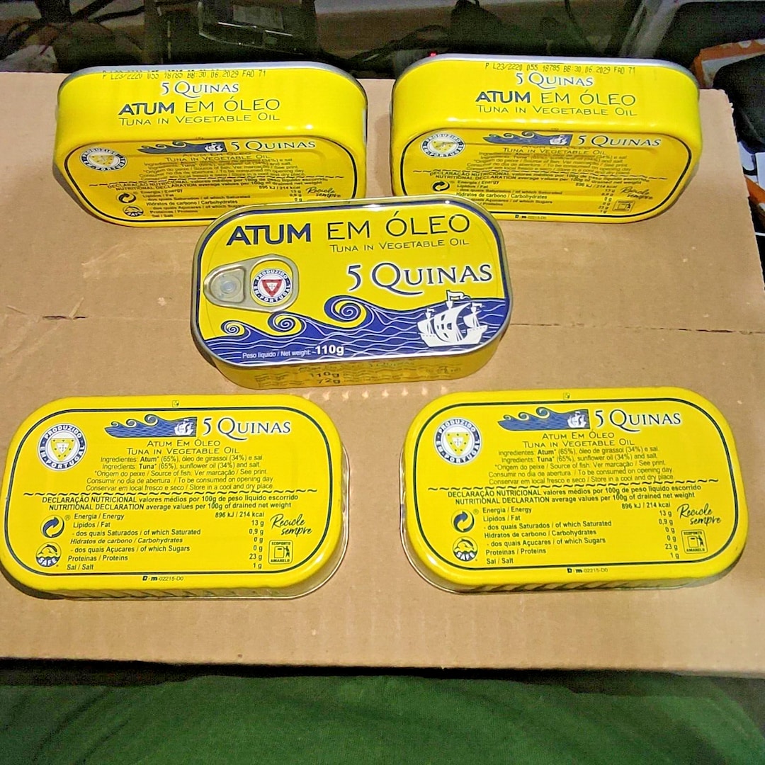 Cans Tuna Fish Portuguese 5 X 110 G 3.88 Oz Rich in Omega Etsy