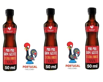 3 x Portugal sauce extra piquante Piri Piri avec huile d'olive Gallo 50 ml (1,69 oz) FORTE