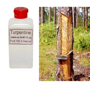 Turpentine 1000 ml - 33.81 fl oz - 100 % Pure Gum Spirits of Turpentine Pine