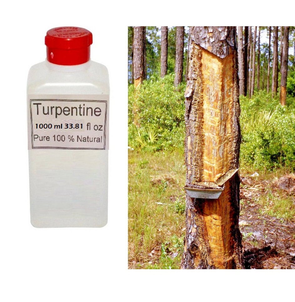 TURPENTINE 1000 ML 100% Pure Gum Spirits of Turpentine Pine ( 33.81 fl oz )  $25.99 - PicClick