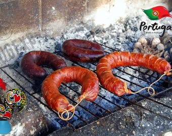 Chorizo Traditional Portuguese Sausage Extra Meat Portugal Tradicional Charcuterie Smoked