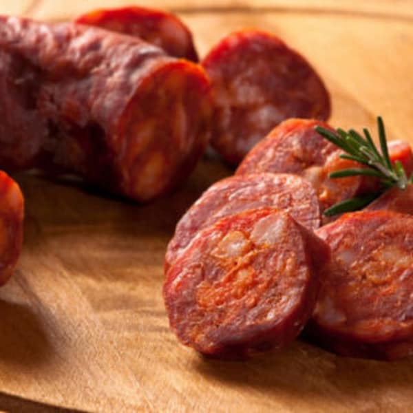 Chorizo Traditionelle portugiesische Wurst Extra Fleisch Portugal Tradicional Charcuterie geräuchert