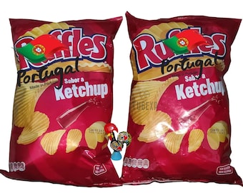 Portugal Chips Ketchup 2x 150g (10.6 Oz) Corrugated Crisp Potato Portugal Snacks
