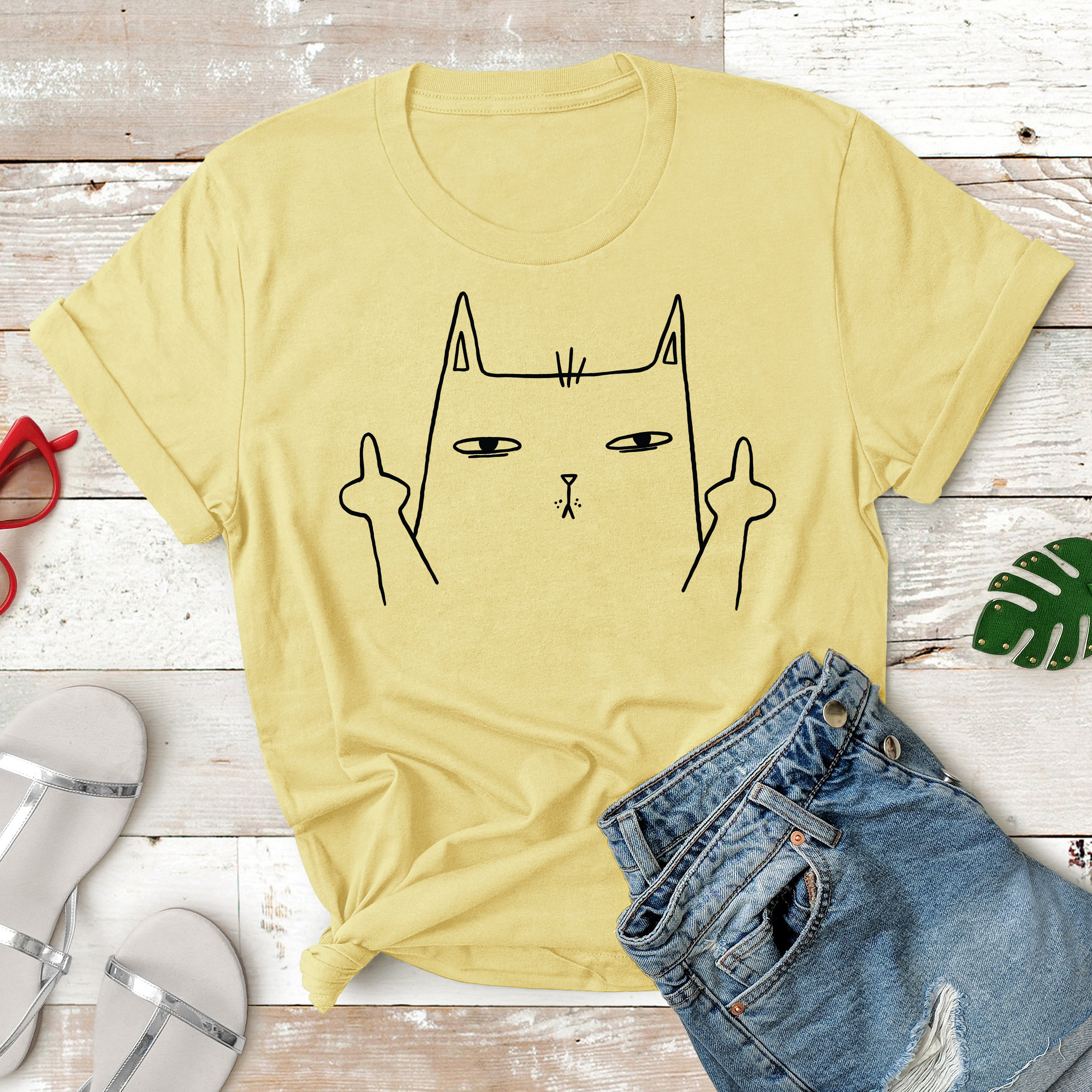 Cat Middle Finger Shirt Etsy Sweden