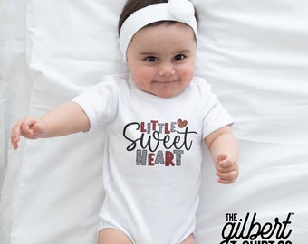 Valentines Day Bodysuit, Little Sweet Heart Baby Outfit, Valentines Day Baby Shirt