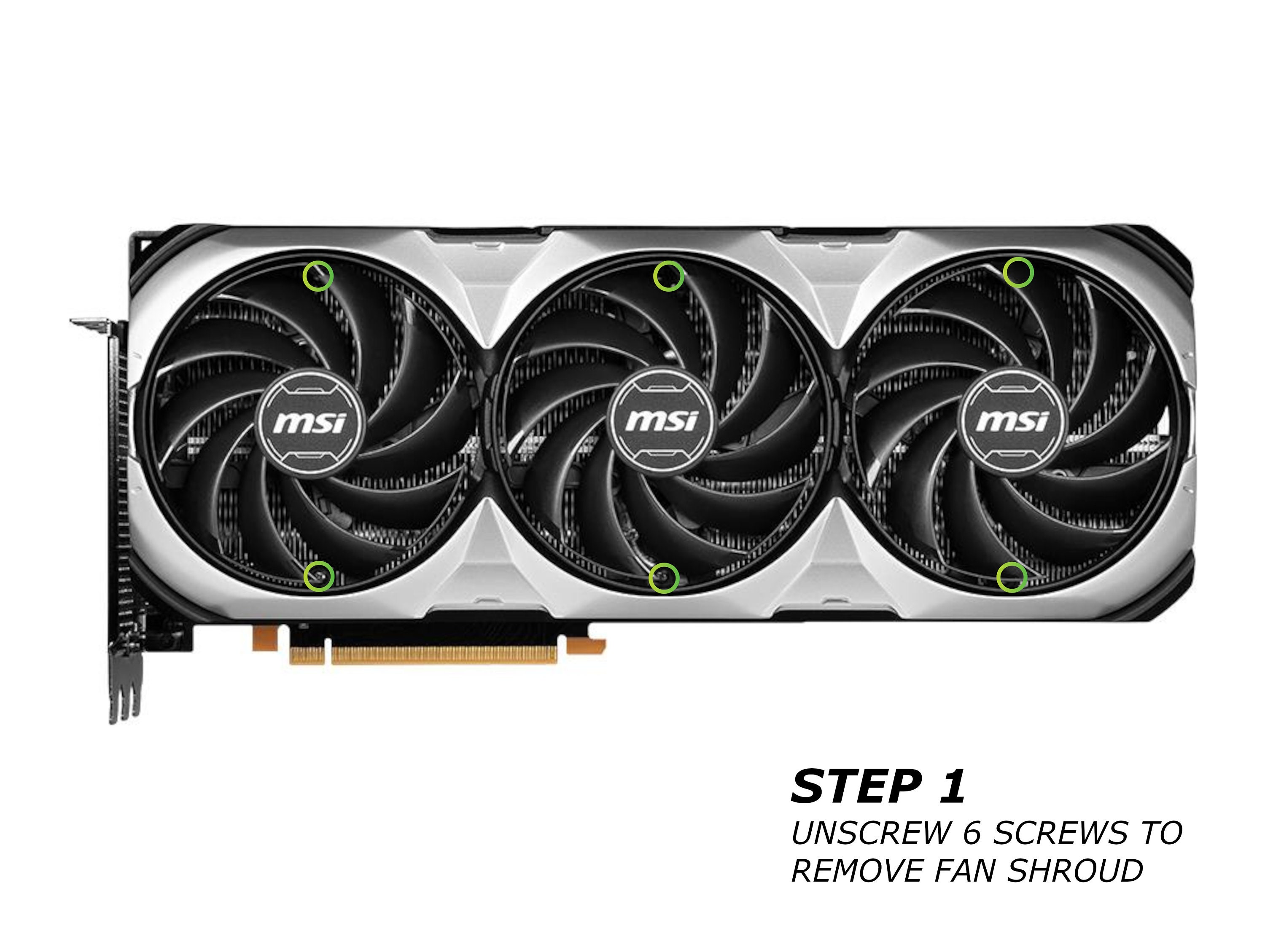MSI Ventus 3X RTX 4070/ti 4080 4090 Video Card Fan Shroud Deshroud