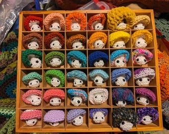 Crochet Fidget Mushrooms guys, Handmade, Mushroom creatures, Fidget Toy,