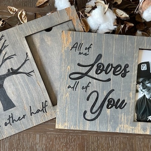 Engraved Picture Frame | Rustic Wood Picture Frame | Personalized Picture Frame | Custom Picture Display | Couples Gift Idea, Frame Keepsake