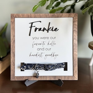 Personalized Pet Collar Holder Memorial Frame: Pet Loss Gift