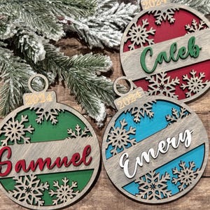 Snowflake Name Ornament | Personalized Snowflake Ornament | 3D Wood Ornament | Wooden Ornament | 3D Layer Ornament | Christmas Name Ornament