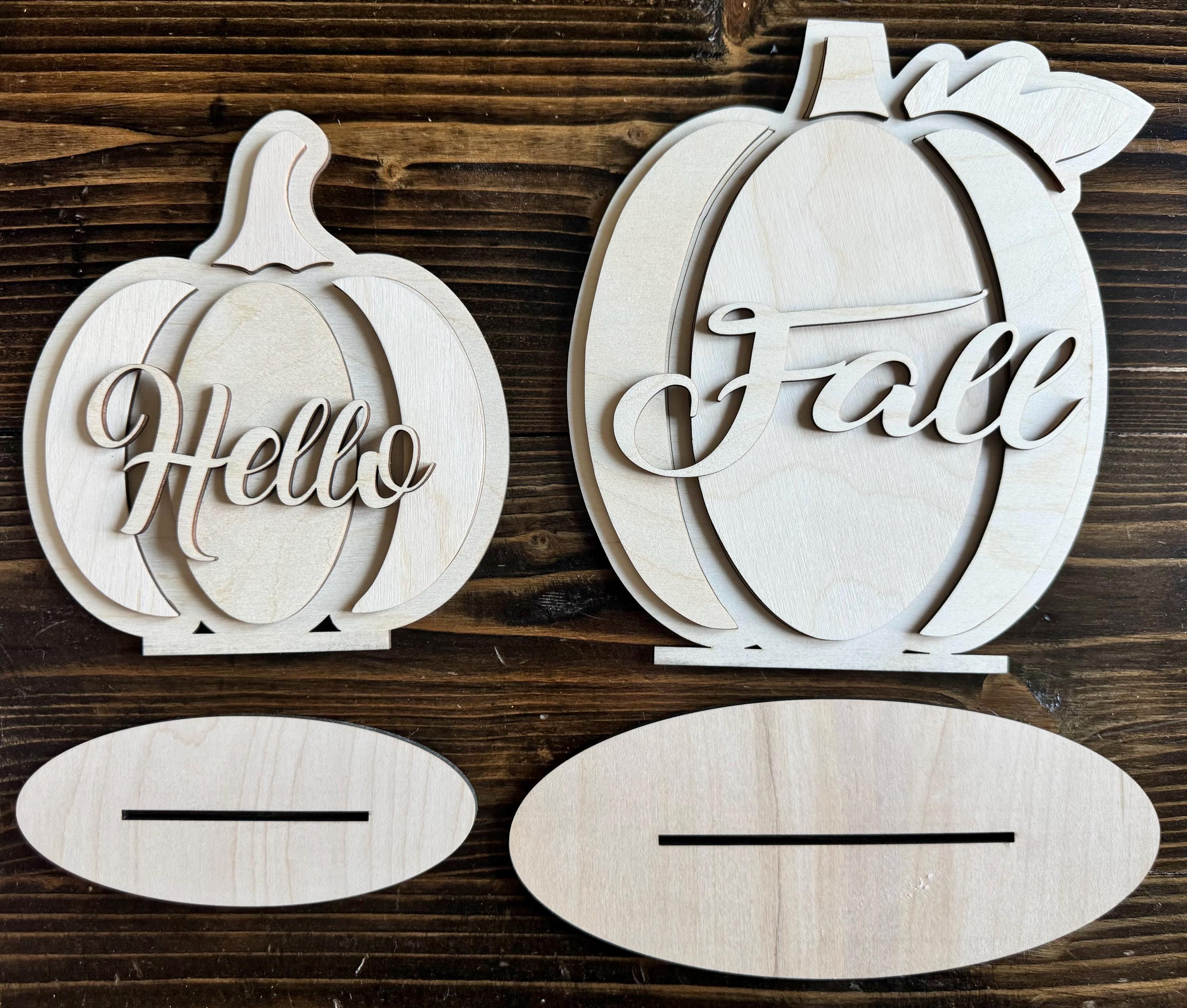 DIY Wooden Pumpkin Craft Kit: Unfinished Fall Decor