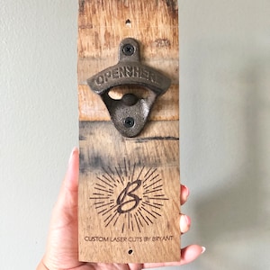Oak Stave Bottle Opener | Reclaimed Bottle Opener | Custom Bottle Opener | Barrel Stave Bottle Opener | Repurposed Bottle Opener