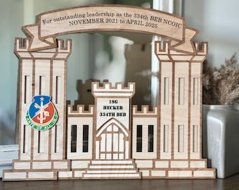 Custom Engineer Wooden Castle Plaque | US Army Engineer Sign | Engineer Castle Plaque | Engineer Office Decor | Veteran Retirement Gift