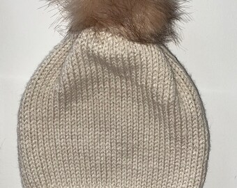 Hat beanie trendy fall winter pompom knit accessories
