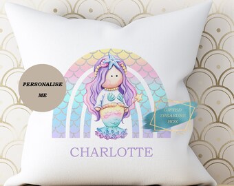 Personalised Mermaid Doll Cushion – Kids Room Decor