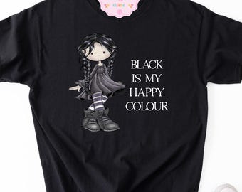 Kids Goth Girl Black Tshirt, Gothic Girl Tshirt