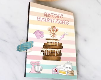 Personalized Kids Baking Recipe Book, A5 Bound Notebook